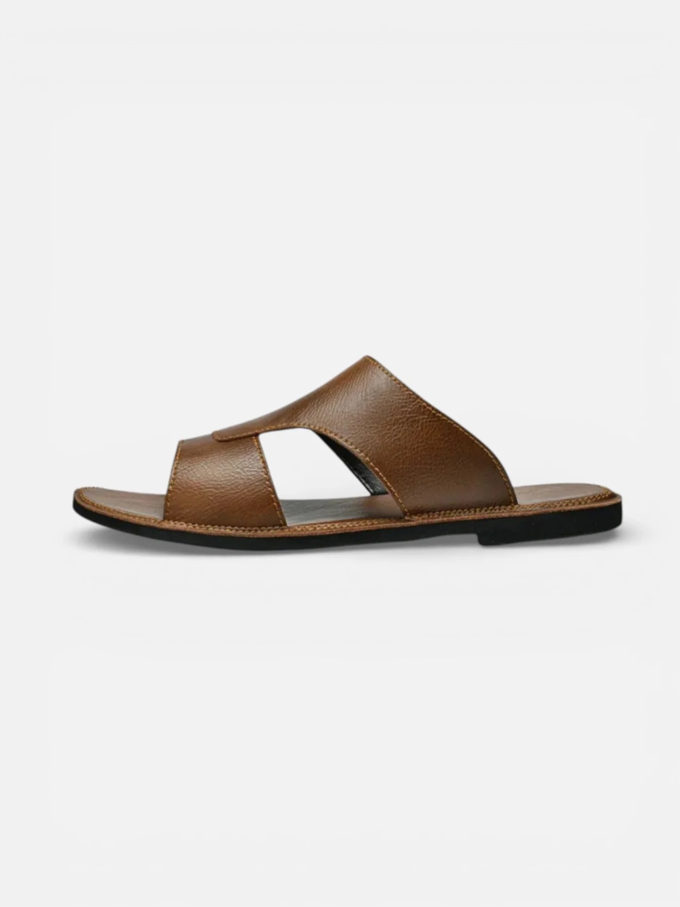 Men’s Leather Slide Sandals – Comfortable Open Toe Slip-On Sandals