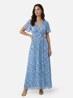 Women’s Floral Print Maxi Dress with V-Neck