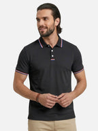 Men’s Short Sleeve Polo Shirt with Contrast Trim Classic Fit