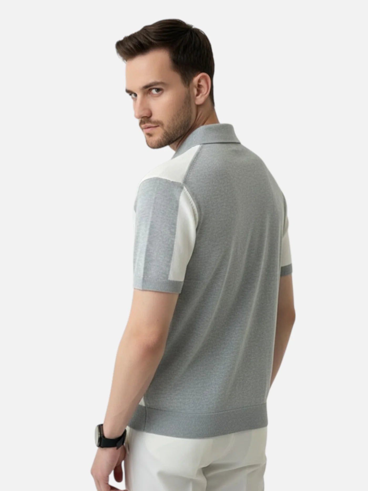 Men’s Short Sleeve Striped Polo Shirt