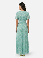 Women’s Floral Print Maxi Dress with V-Neck