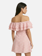 Women’s Gingham Off-Shoulder Summer Dress