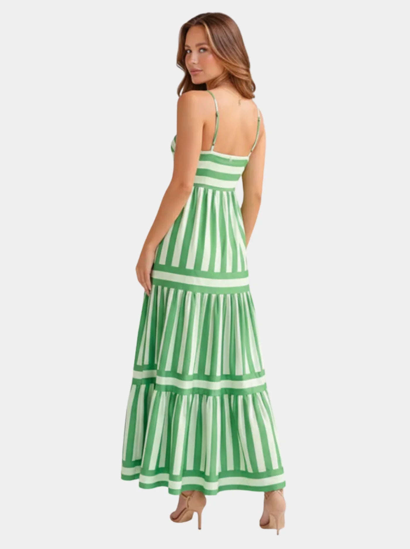 Women's Striped Maxi Dress with Spaghetti Straps Marlowe Club Women's Striped Maxi Dress with Spaghetti Straps Marlowe Club