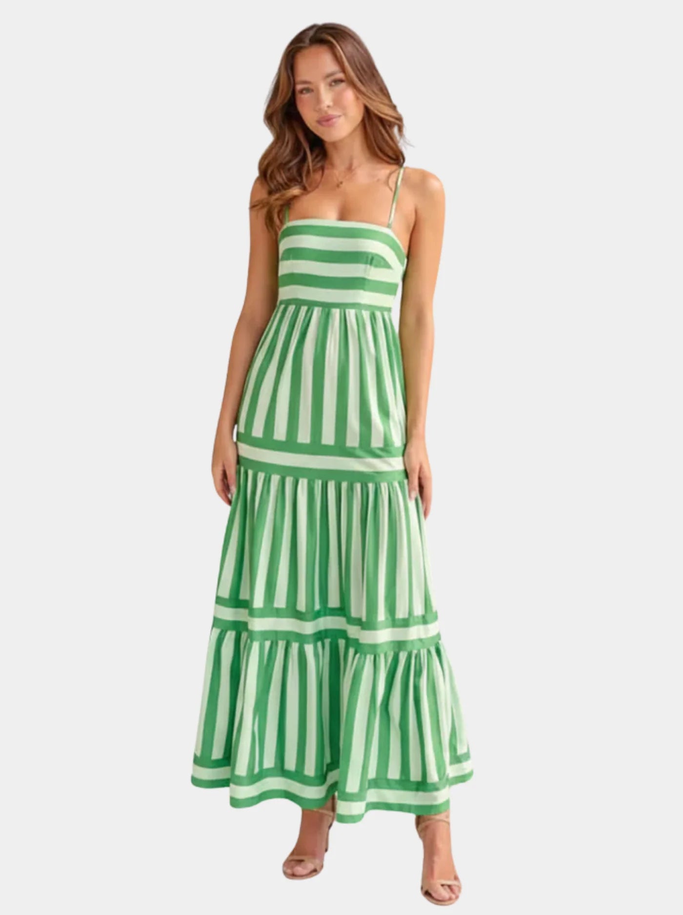 Women's Striped Maxi Dress with Spaghetti Straps Marlowe Club Women's Striped Maxi Dress with Spaghetti Straps Marlowe Club