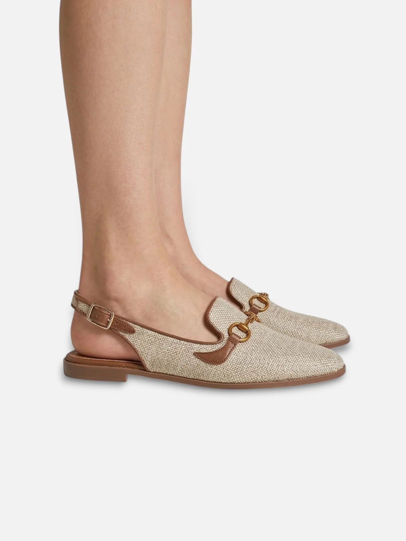Women’s Slingback Loafers with Gold Bit Detail