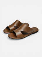 Men’s Leather Slide Sandals – Comfortable Open Toe Slip-On Sandals