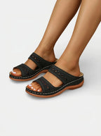 Women’s Summer Sandals with Double Straps and Cut-Out Detail