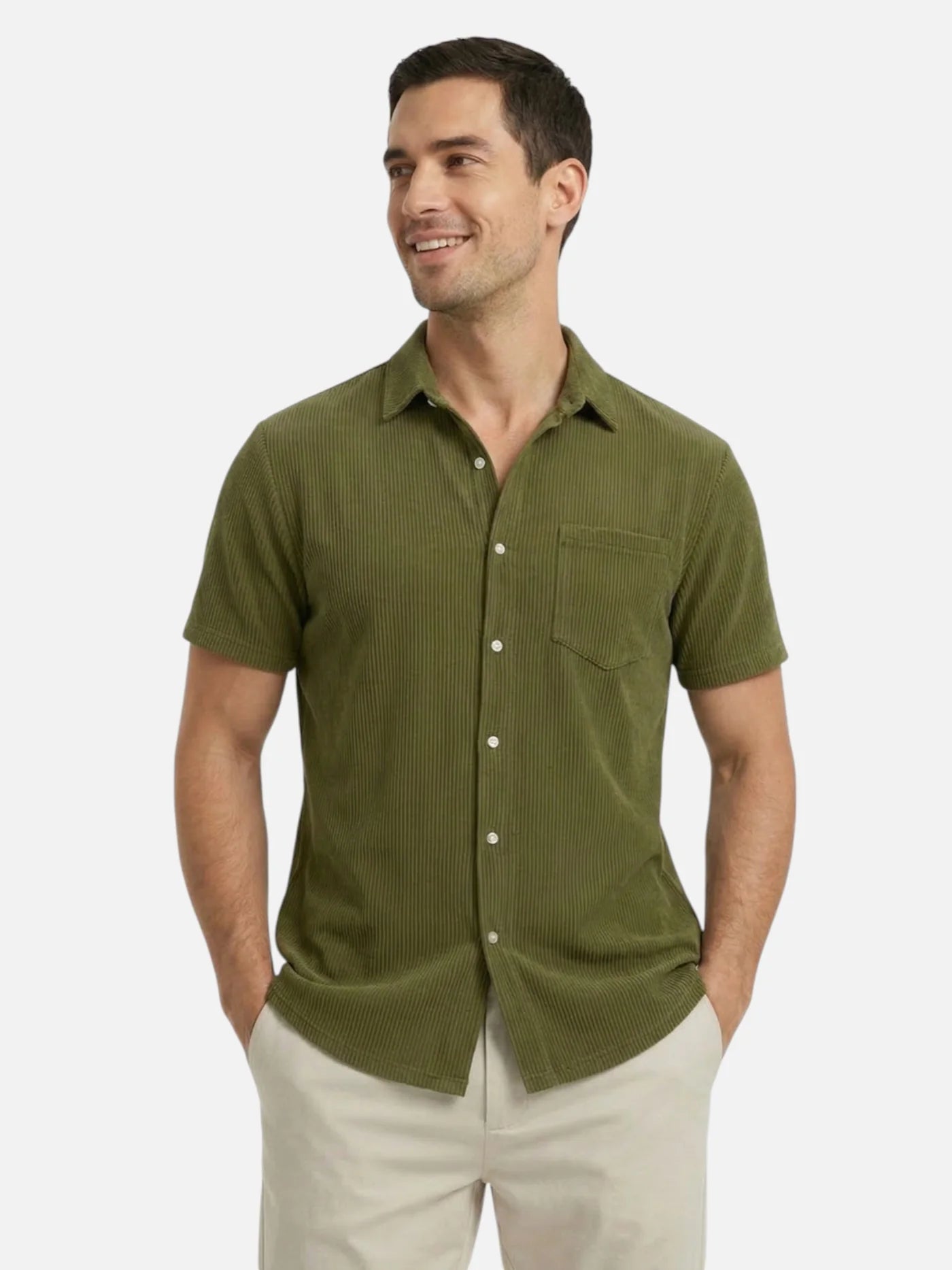 Men’s Lightweight Breathable Short Sleeve Button-Up Shirt