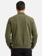 Men’s Faux Suede Bomber Jacket Zip-Up Lightweight Casual Jacket