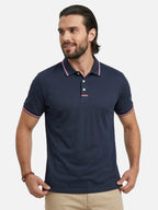 Men’s Short Sleeve Polo Shirt with Contrast Trim Classic Fit