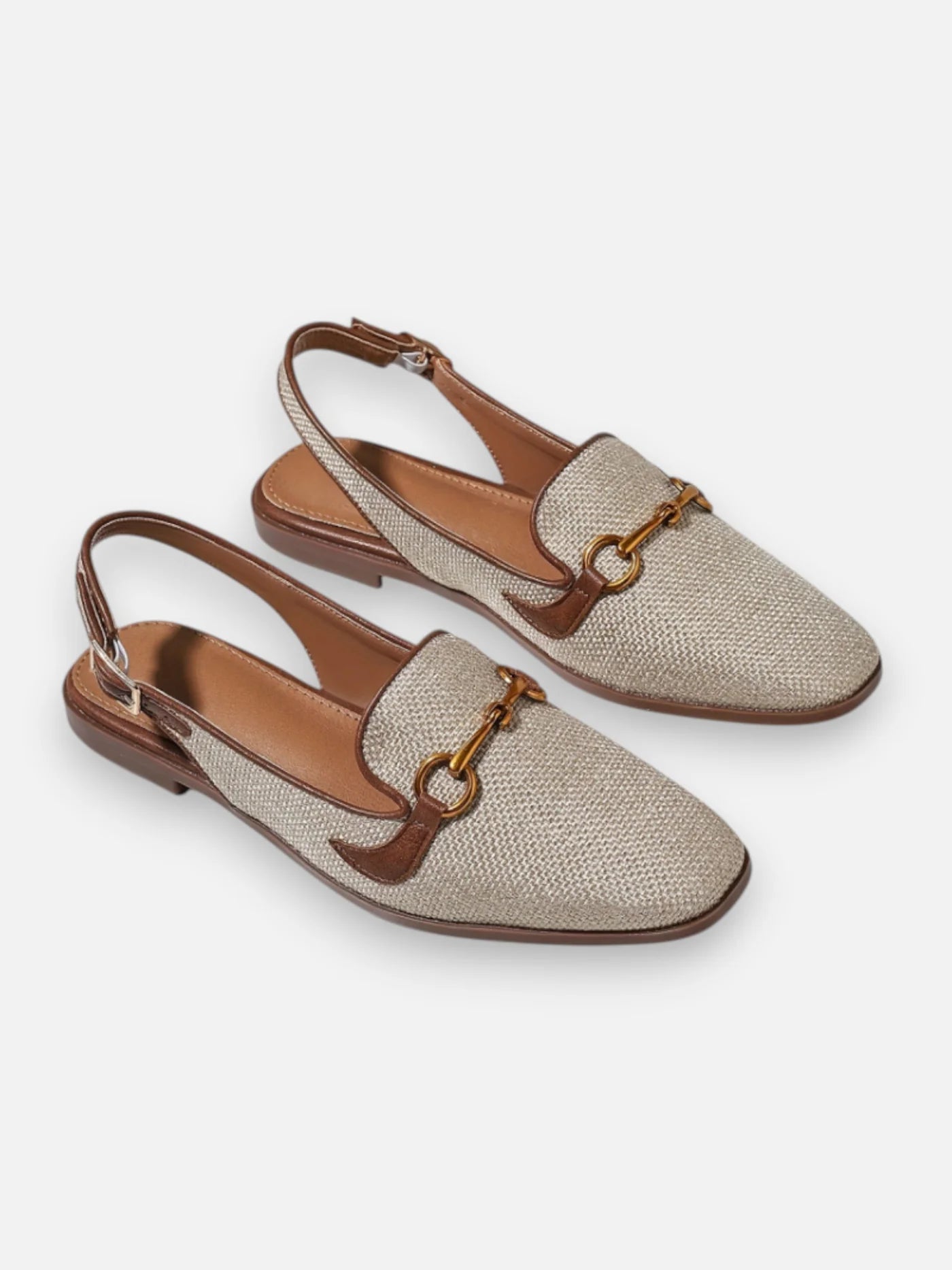 Women’s Slingback Loafers with Gold Bit Detail