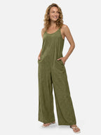 Women’s Sleeveless Wide Leg Jumpsuit – Lightweight Summer One-Piece Outfit