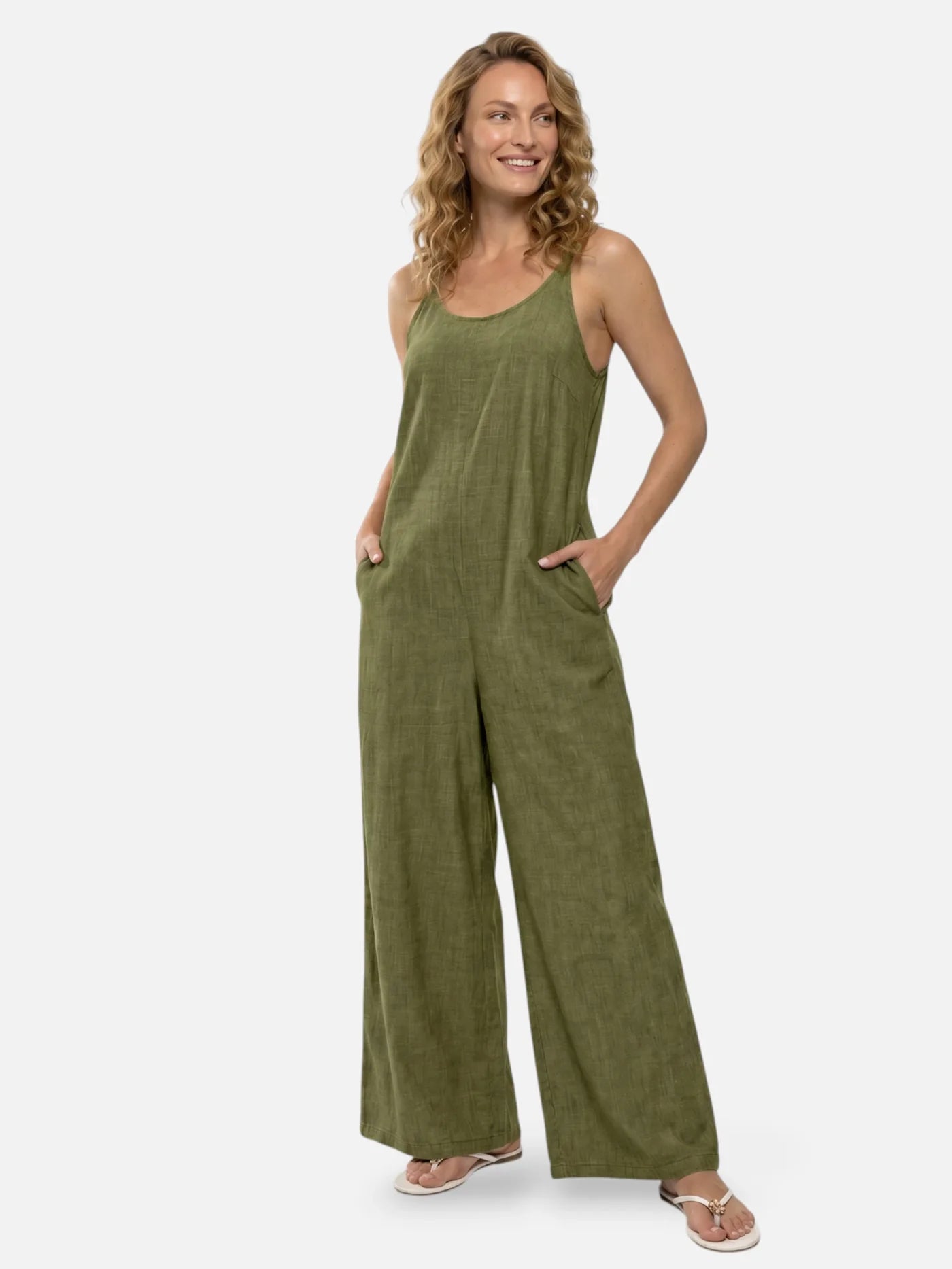 Women’s Sleeveless Wide Leg Jumpsuit – Lightweight Summer One-Piece Outfit