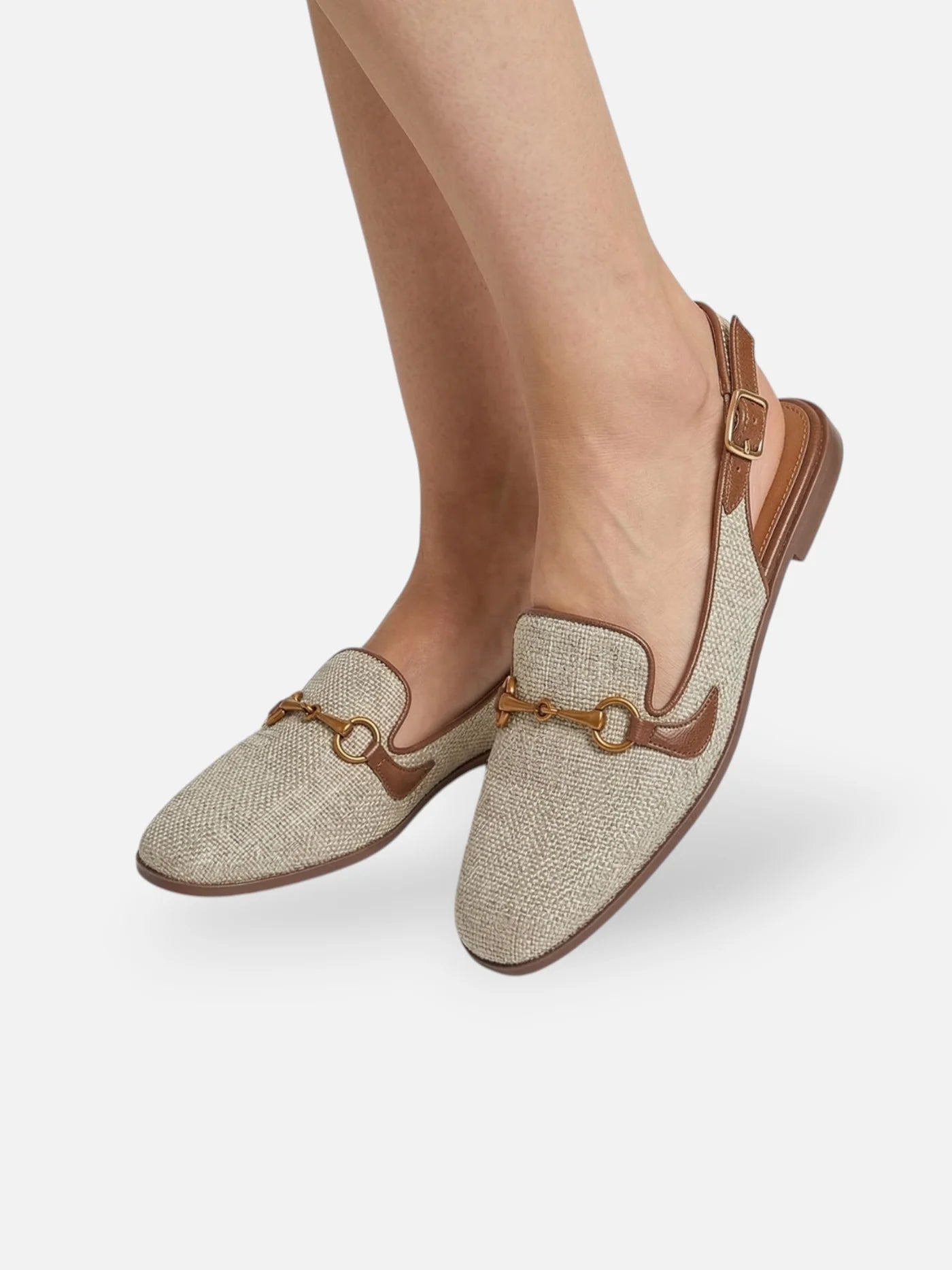 Women’s Slingback Loafers with Gold Bit Detail