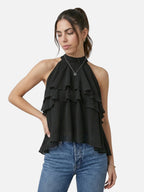 Women’s Sleeveless Ruffle Halter Top