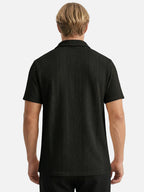 Men’s Textured Short Sleeve Shirt Button-Up Lightweight Summer Shirt