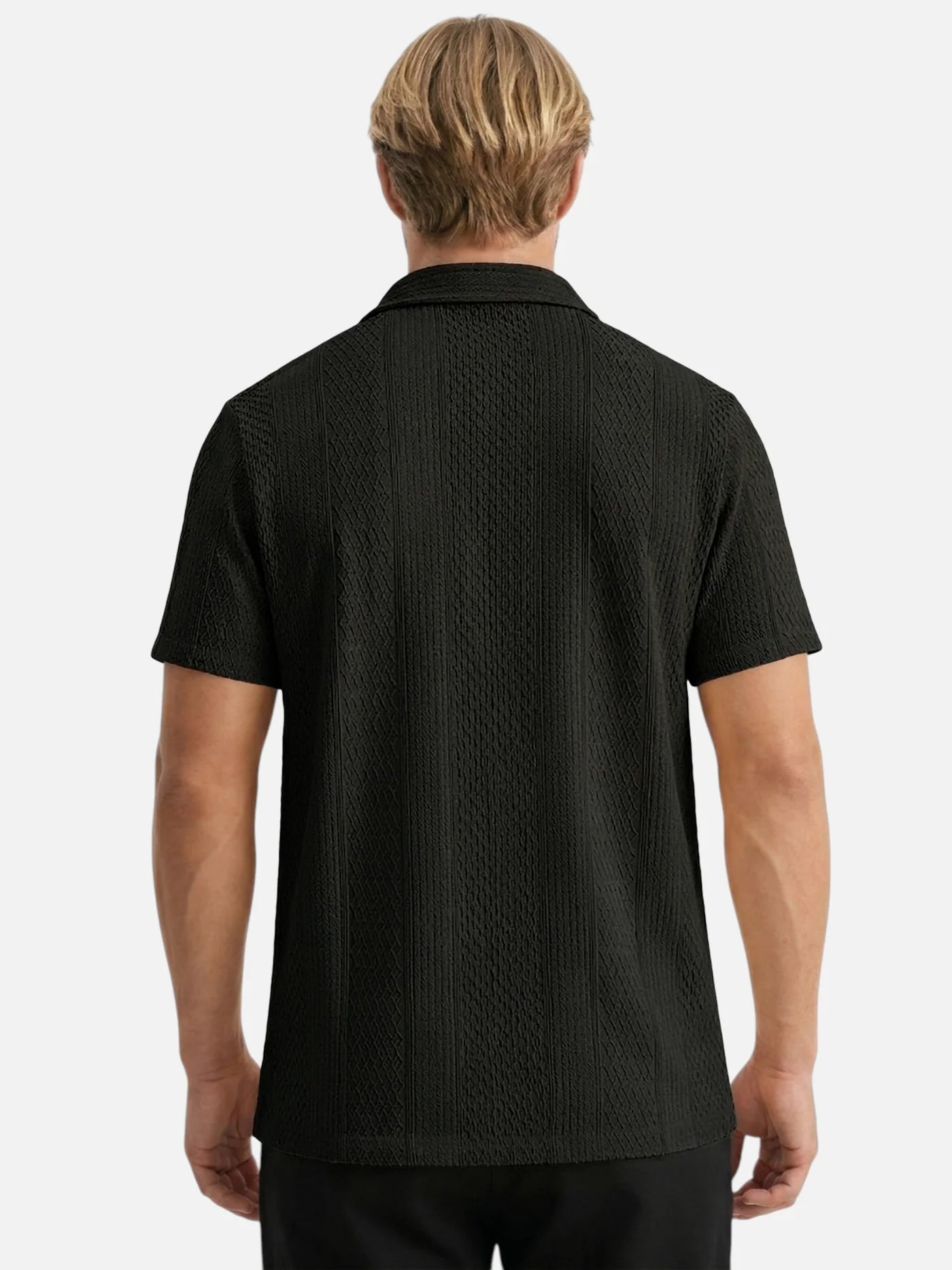 Men’s Textured Short Sleeve Shirt Button-Up Lightweight Summer Shirt