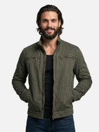 Men’s Zip-Up Jacket with Stand Collar Casual Lightweight Jacket