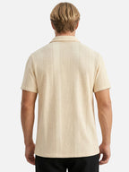 Men’s Textured Short Sleeve Shirt Button-Up Lightweight Summer Shirt