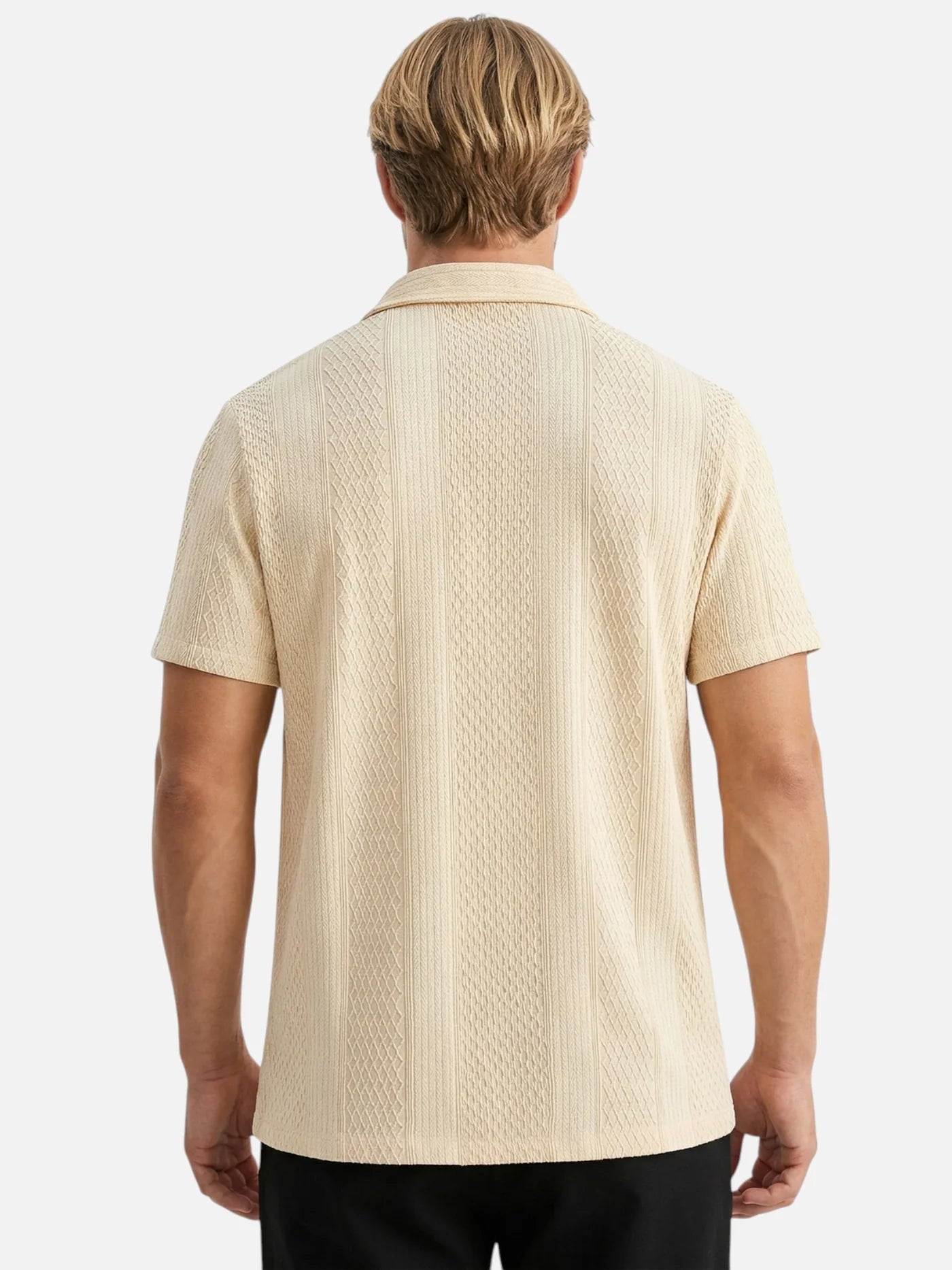 Men’s Textured Short Sleeve Shirt Button-Up Lightweight Summer Shirt