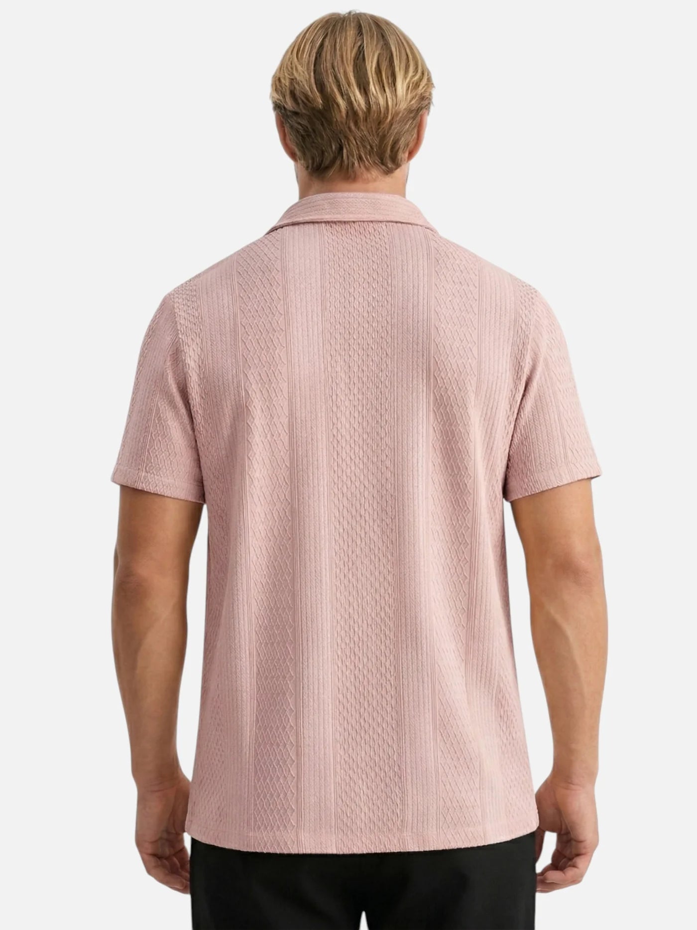 Men’s Textured Short Sleeve Shirt Button-Up Lightweight Summer Shirt