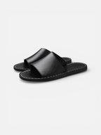 Men’s Minimalist Leather Slide Sandals Comfortable Summer Slip-On