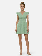 Women’s Striped Summer Dress with Ruffle Sleeves
