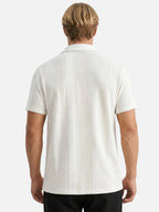 Men’s Textured Short Sleeve Shirt Button-Up Lightweight Summer Shirt