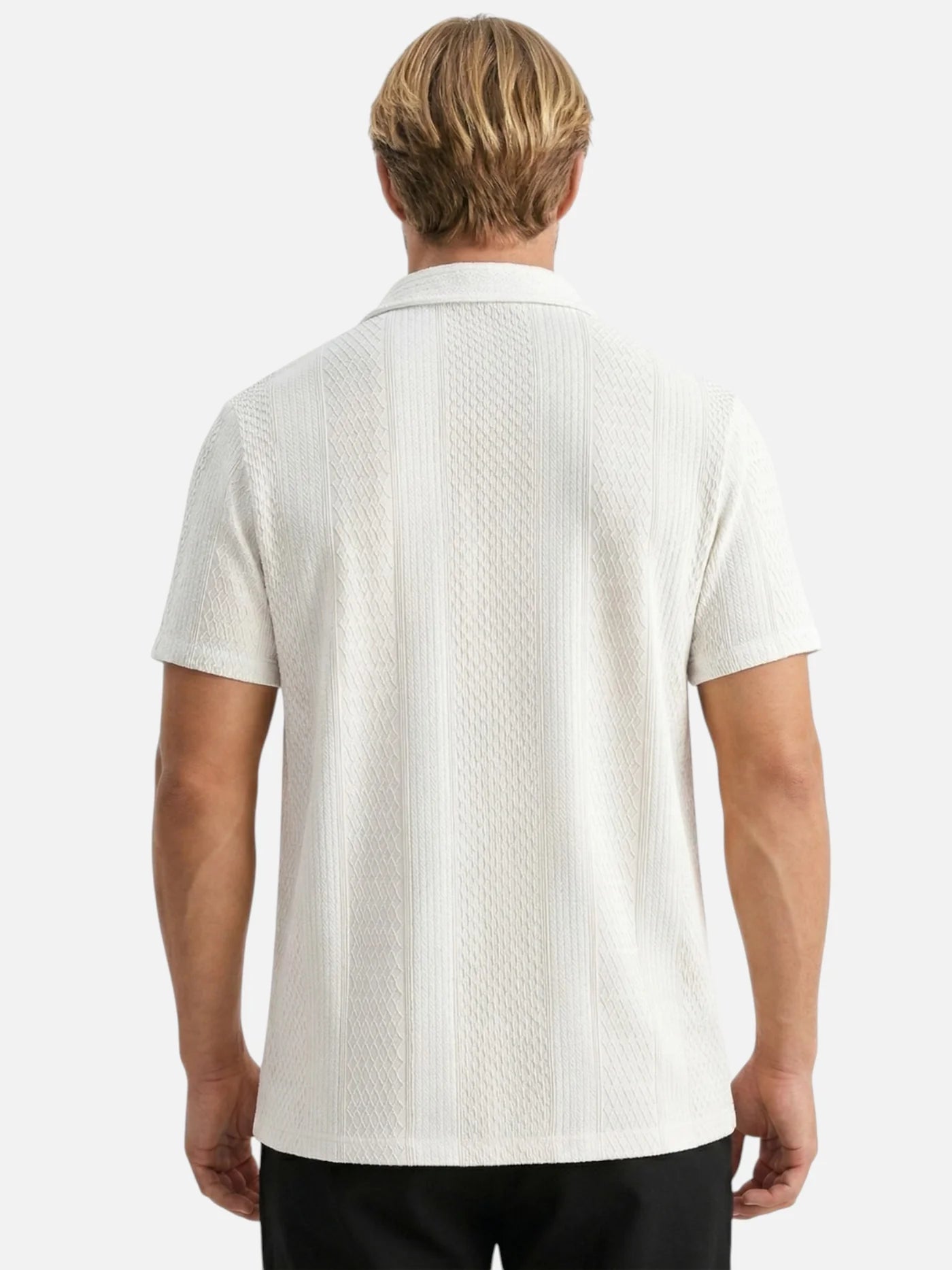 Men’s Textured Short Sleeve Shirt Button-Up Lightweight Summer Shirt