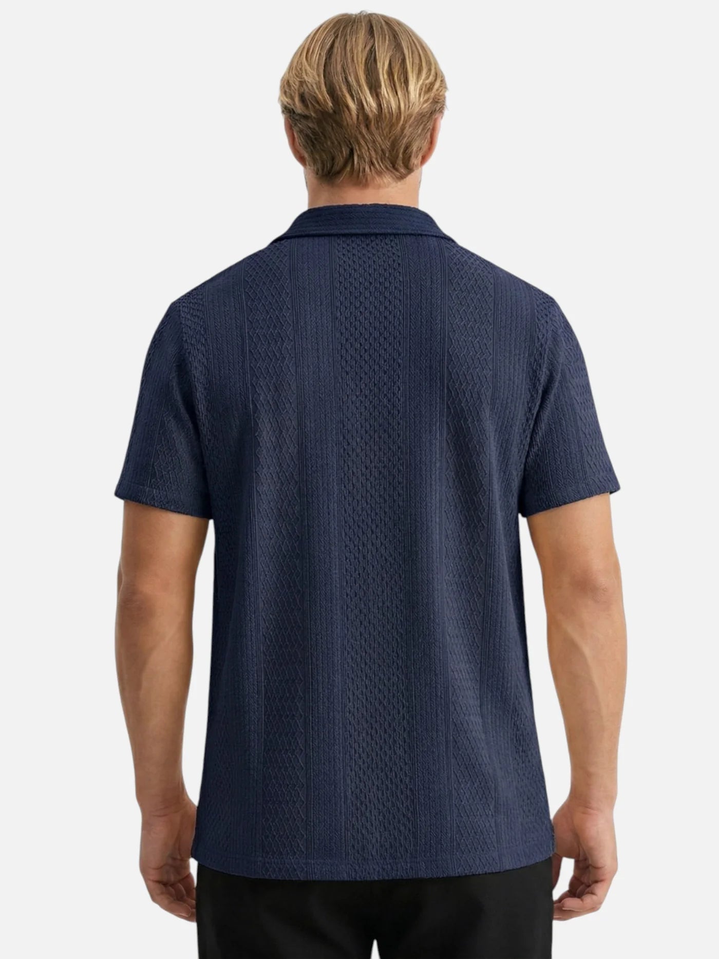Men’s Textured Short Sleeve Shirt Button-Up Lightweight Summer Shirt