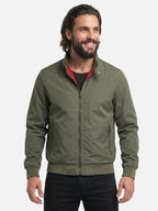 Men’s Lightweight Zip-Up Jacket with Stand Collar Casual Bomber Style