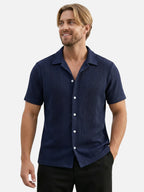 Men’s Textured Short Sleeve Shirt Button-Up Lightweight Summer Shirt