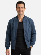 Men’s Faux Suede Bomber Jacket Zip-Up Lightweight Casual Jacket