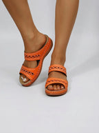 Women’s Summer Sandals with Double Straps and Cut-Out Detail