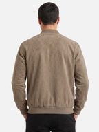 Men’s Faux Suede Bomber Jacket Zip-Up Lightweight Casual Jacket