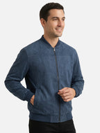 Men’s Faux Suede Bomber Jacket Zip-Up Lightweight Casual Jacket