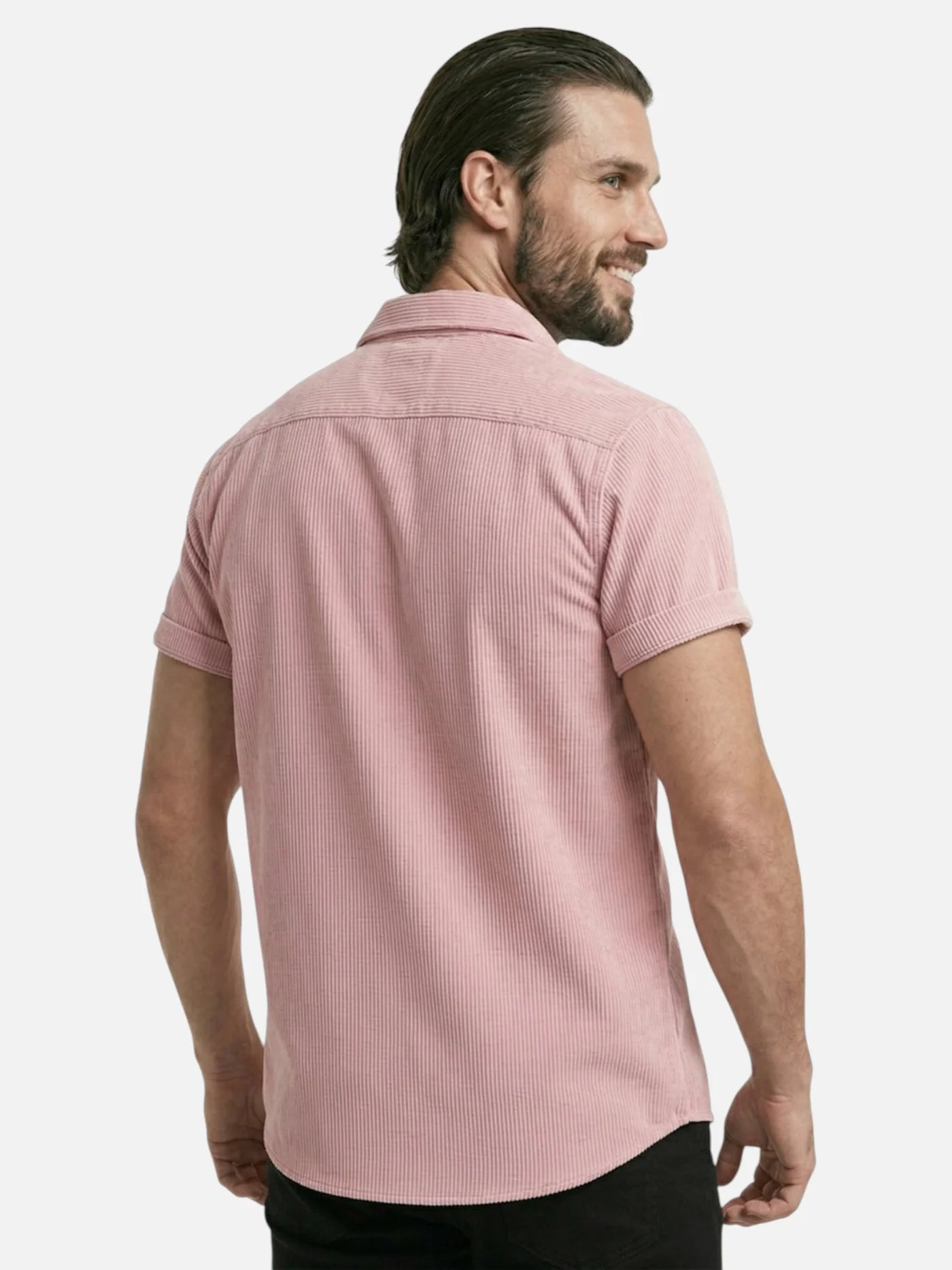 Men’s Textured Short Sleeve Button-Up Shirt – Breathable Summer Casual Shirt