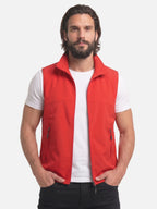 Men's Zip-Up Vest with Stand Collar and Zip Pockets