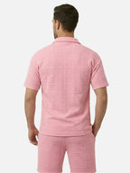 Men’s Textured Polo & Shorts Matching Set – Short Sleeve Summer 2-Piece Outfit