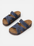 Women’s Comfortable Platform Slide Sandals with Cross Straps