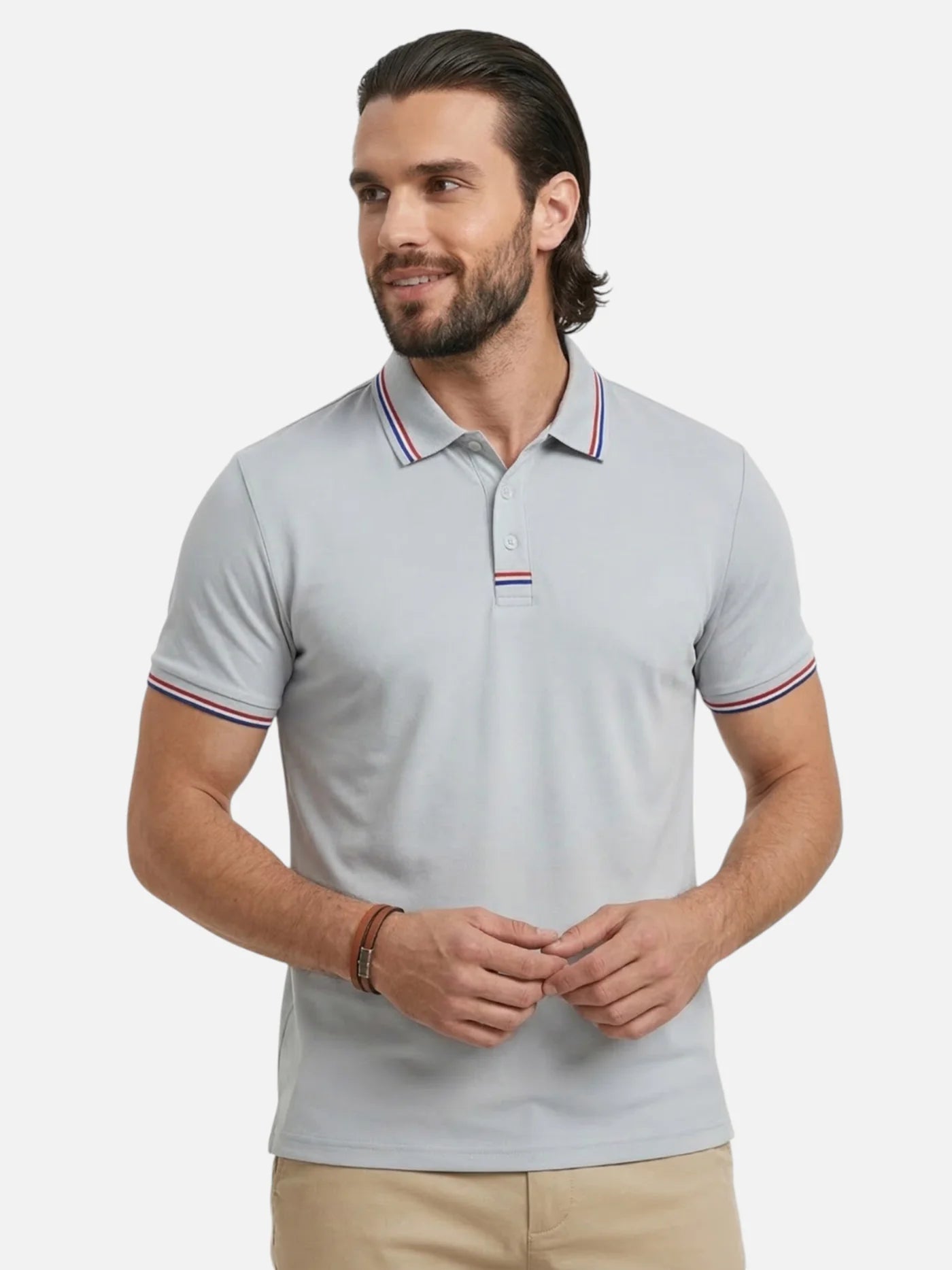 Men’s Short Sleeve Polo Shirt with Contrast Trim Classic Fit
