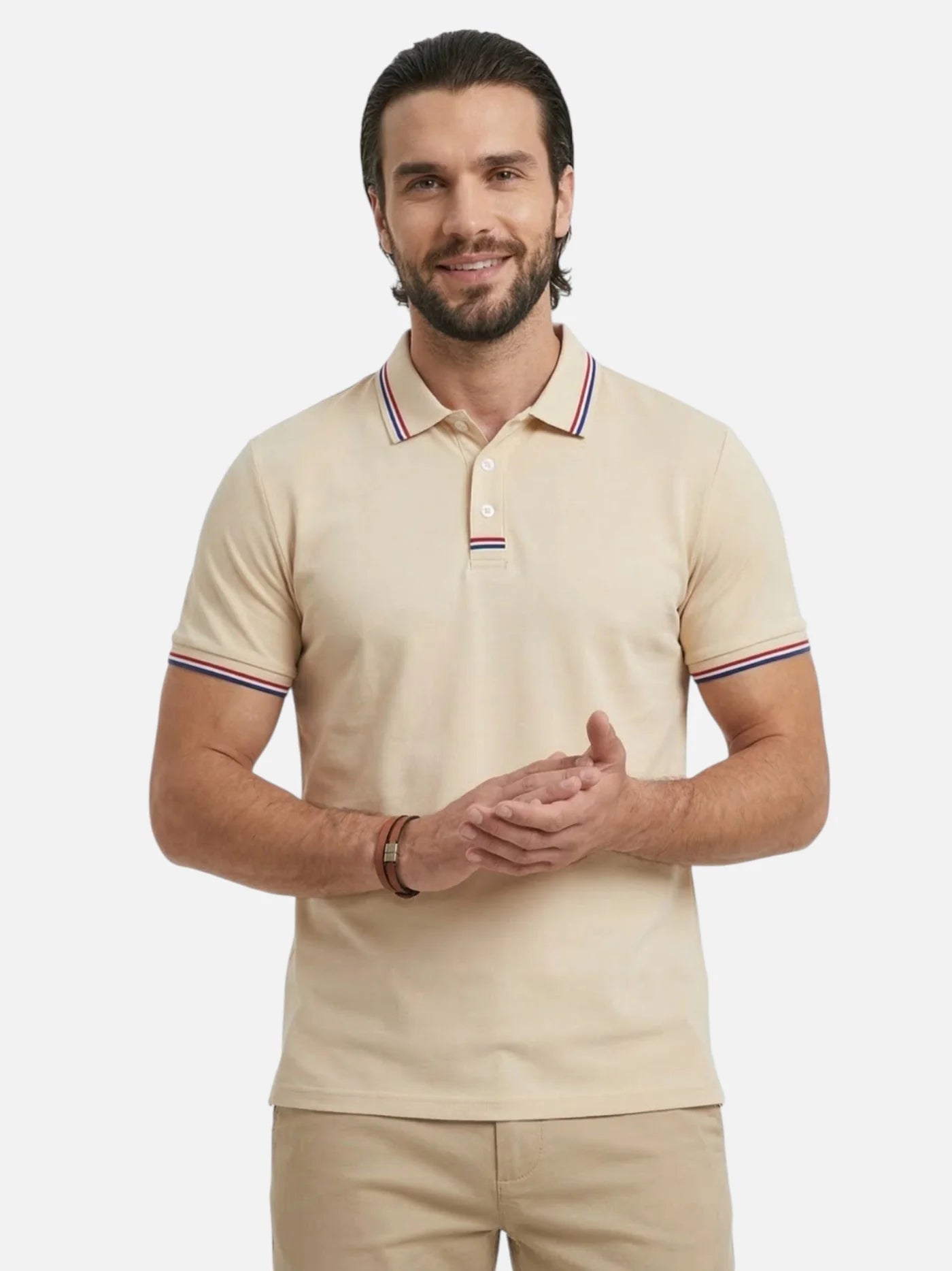Men’s Short Sleeve Polo Shirt with Contrast Trim Classic Fit