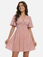 Women’s Flowy Floral Mini Dress with V Neck