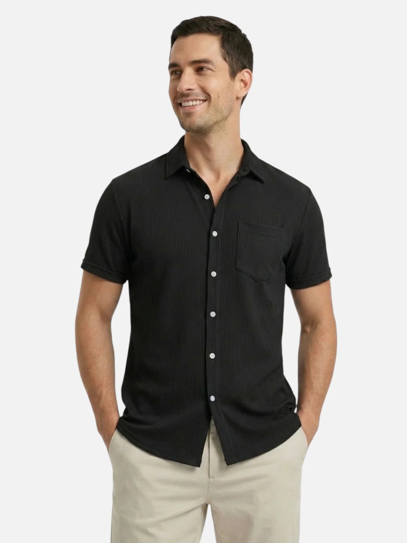Men’s Lightweight Breathable Short Sleeve Button-Up Shirt