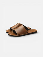 Men’s Minimalist Leather Slide Sandals Comfortable Summer Slip-On
